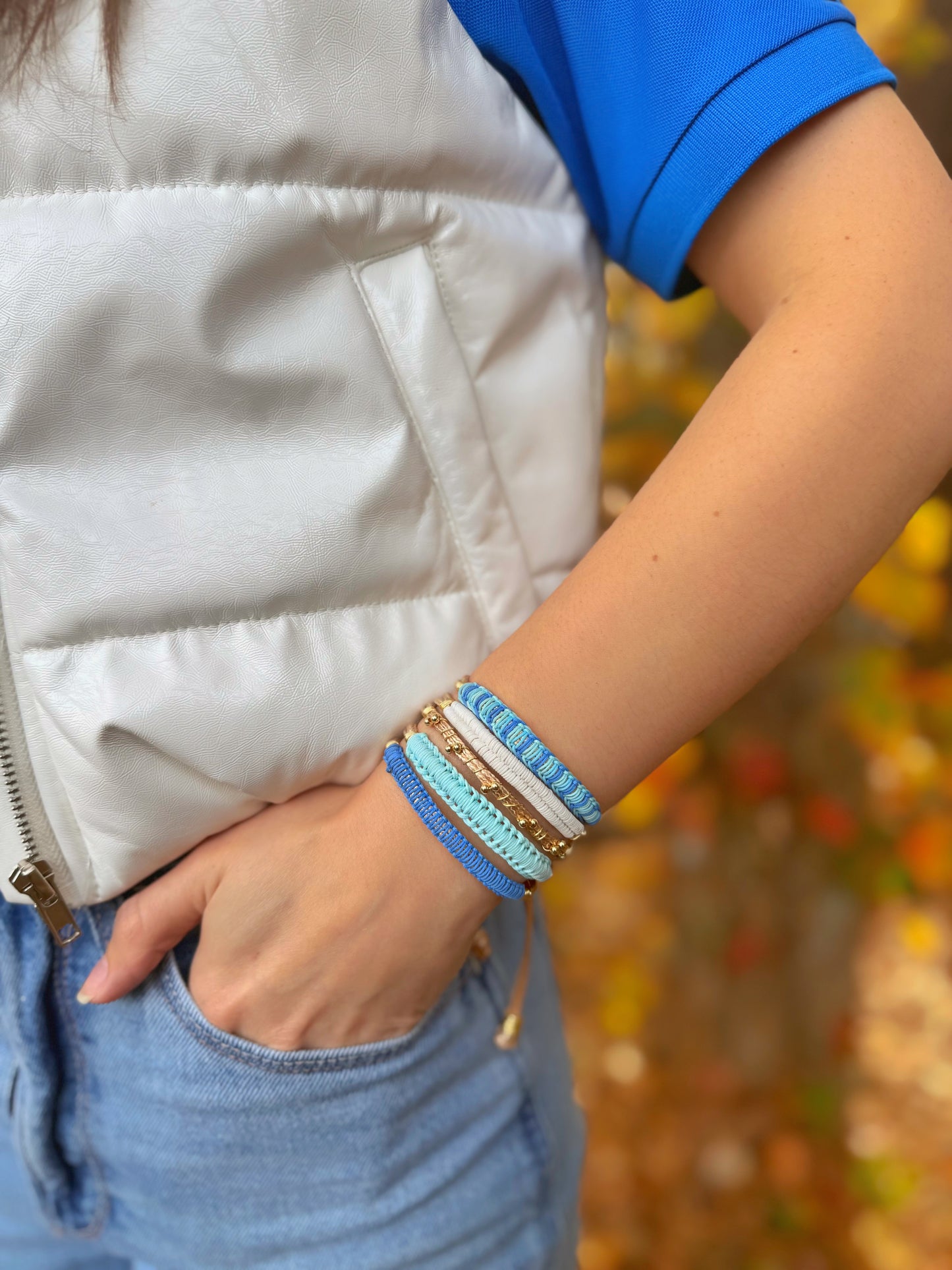 BRAZALETE TONOS AZULES